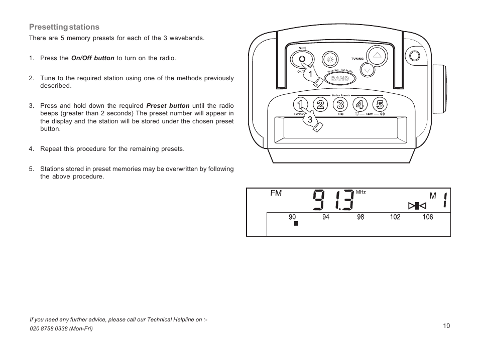 Presetting stations | Roberts Radio R9943 User Manual | Page 11 / 24