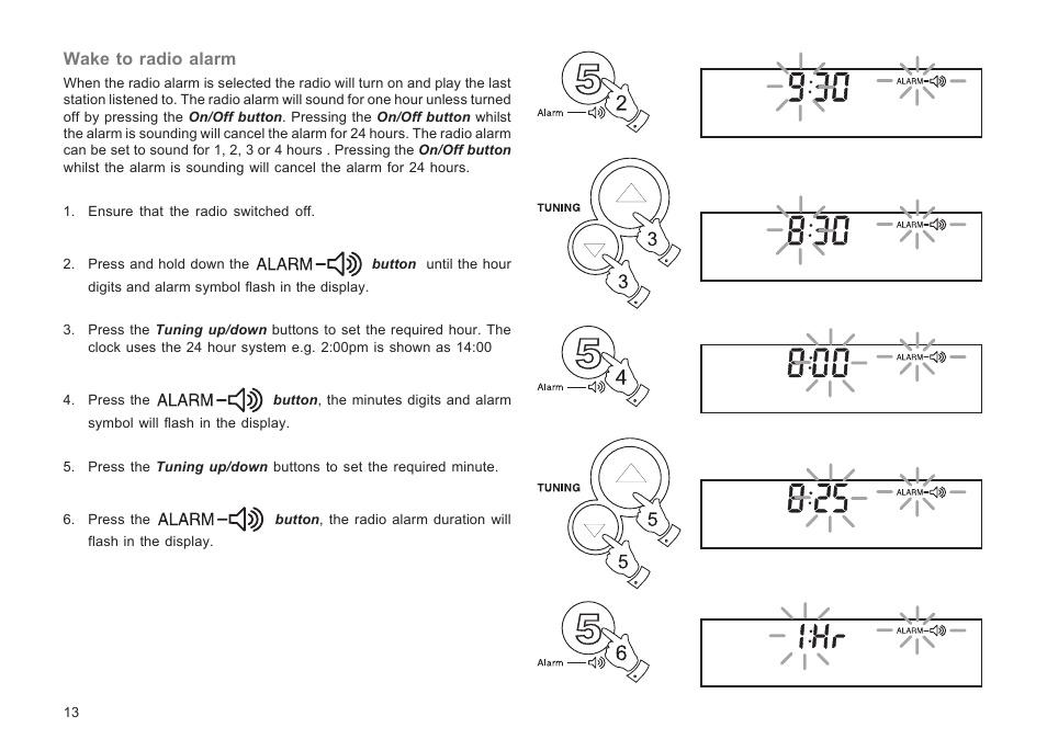 Wake to radio alarm | Roberts Radio R9943 User Manual | Page 14 / 24