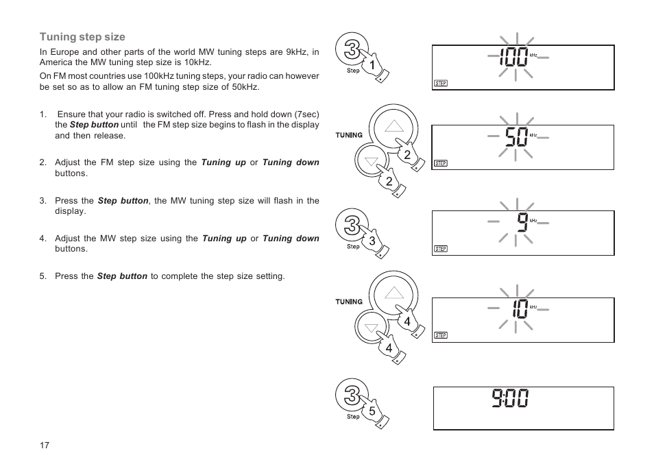 Tuning step size | Roberts Radio R9943 User Manual | Page 18 / 24