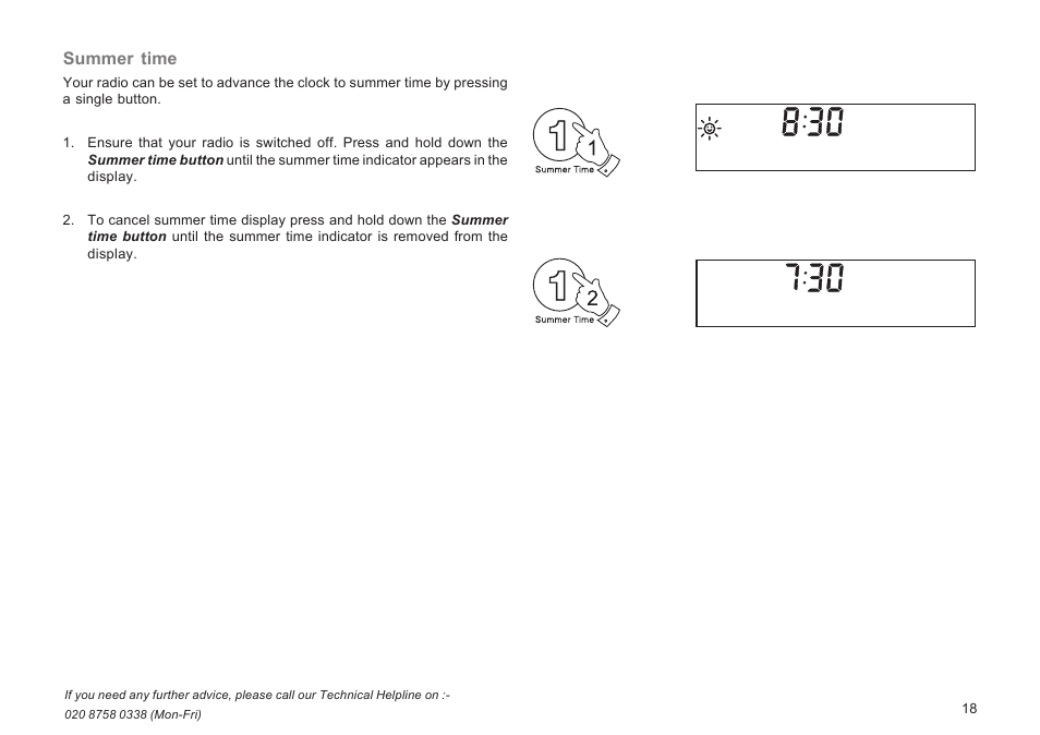 Summer time | Roberts Radio R9943 User Manual | Page 19 / 24