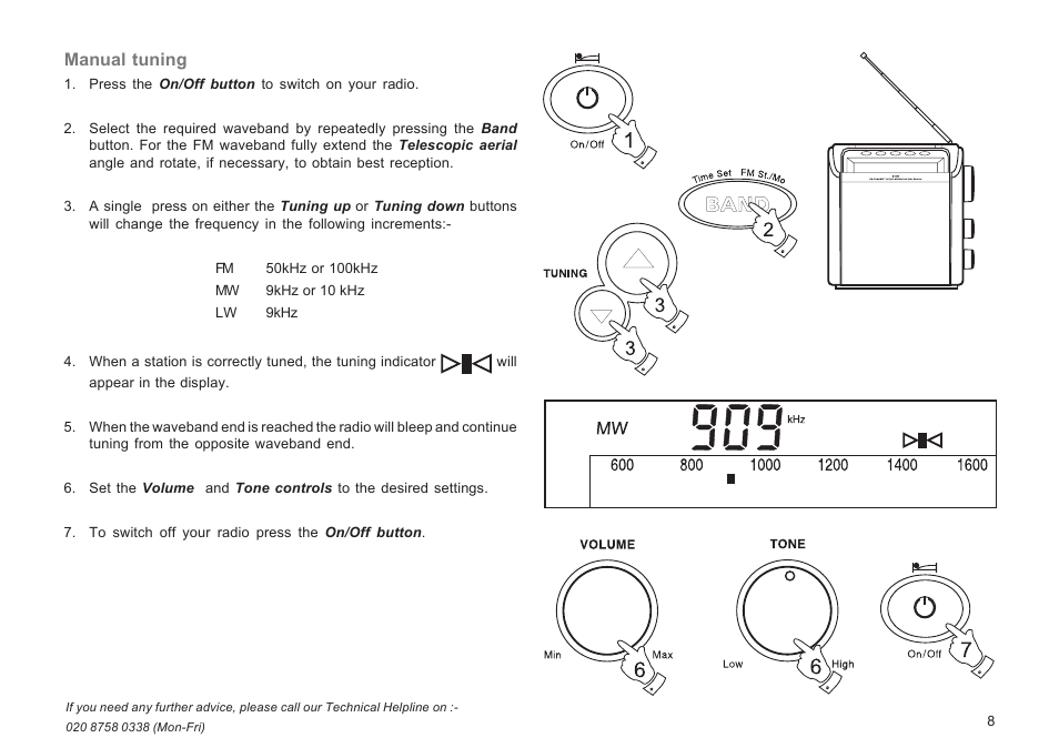 Manual tuning | Roberts Radio R9943 User Manual | Page 9 / 24