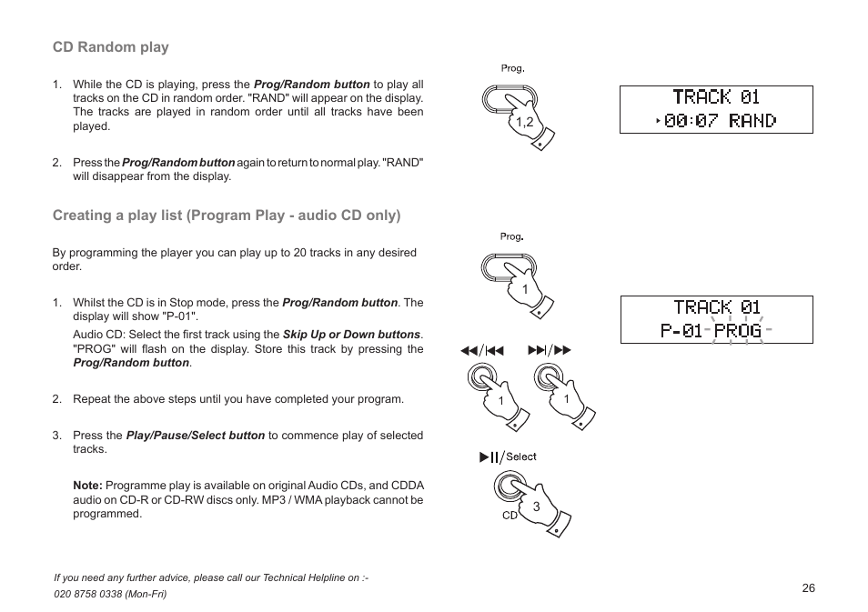 Cd random play | Roberts Radio BAB MP-24 User Manual | Page 27 / 44