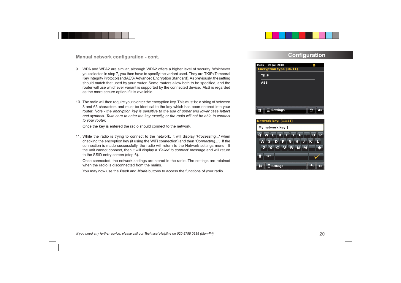 Conﬁ guration | Roberts Radio ColourStream User Manual | Page 21 / 100