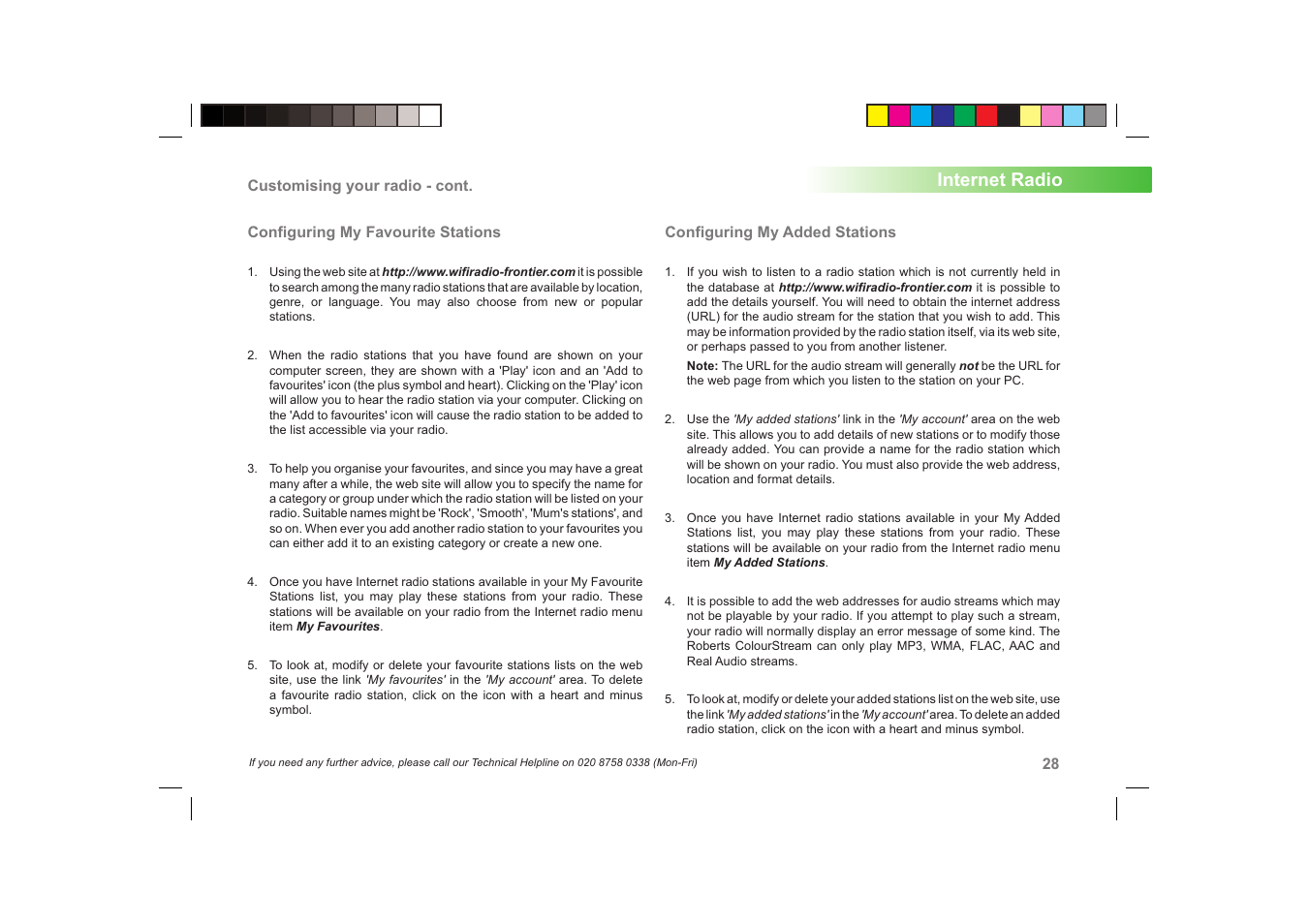 Internet radio | Roberts Radio ColourStream User Manual | Page 29 / 100