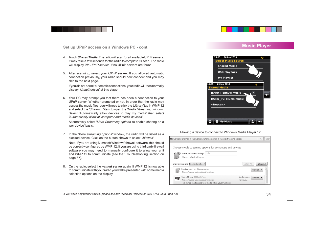 Music player | Roberts Radio ColourStream User Manual | Page 35 / 100