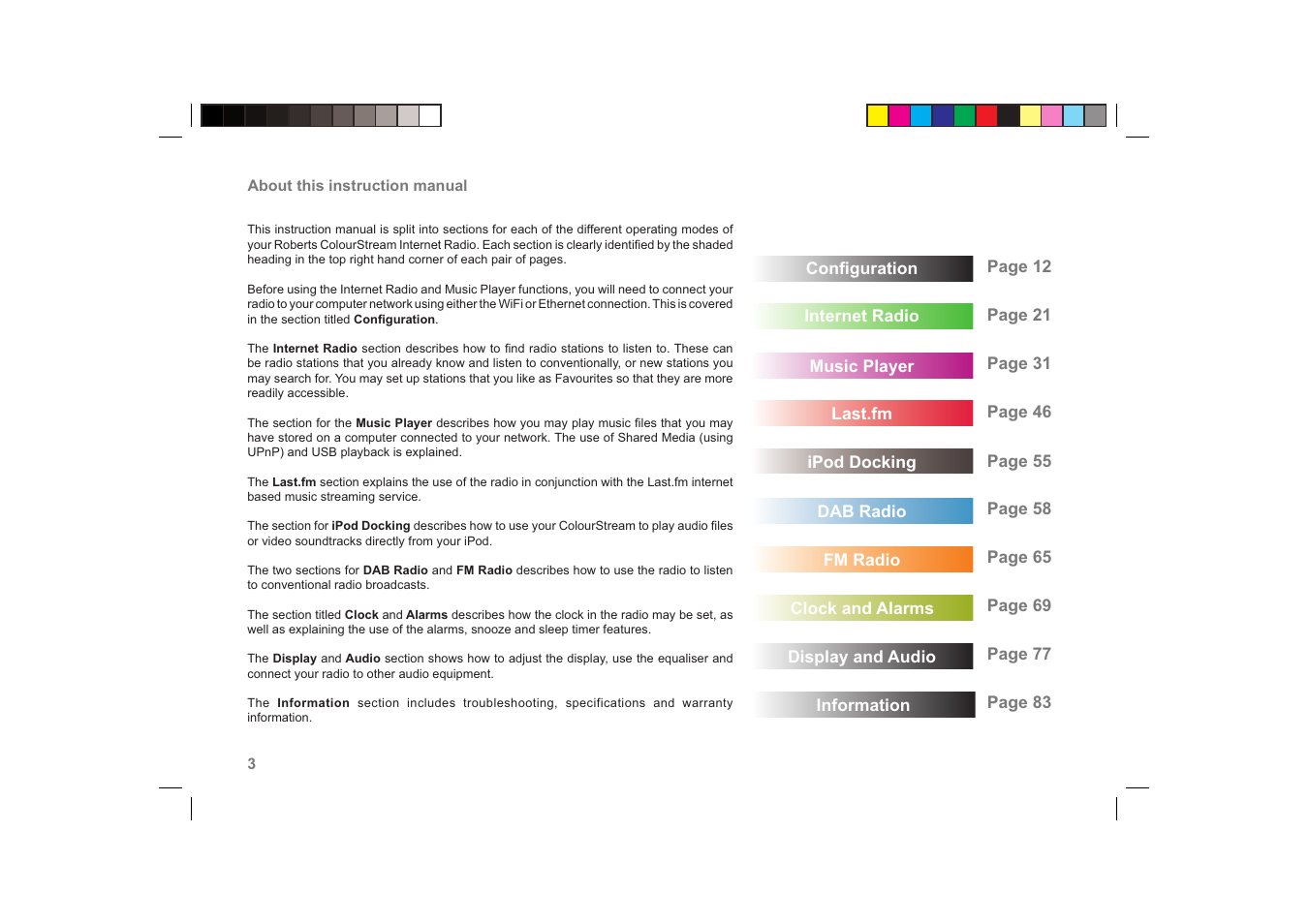 Roberts Radio ColourStream User Manual | Page 4 / 100