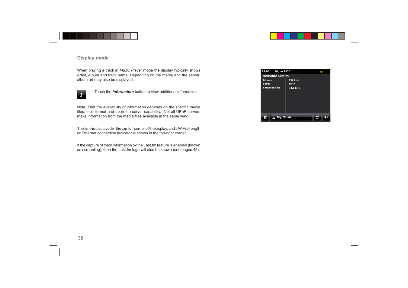 39 display mode | Roberts Radio ColourStream User Manual | Page 40 / 100