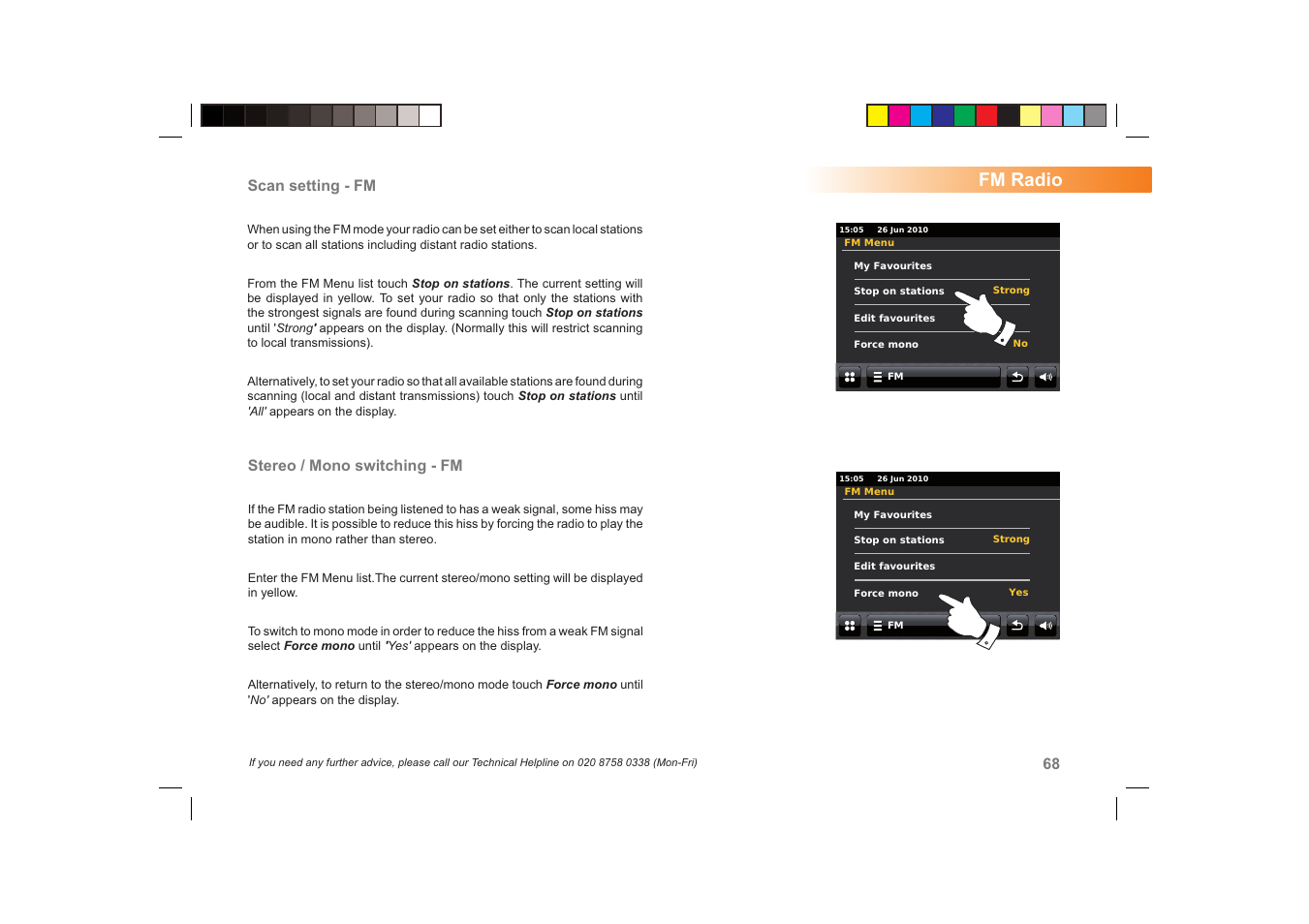 Fm radio | Roberts Radio ColourStream User Manual | Page 69 / 100