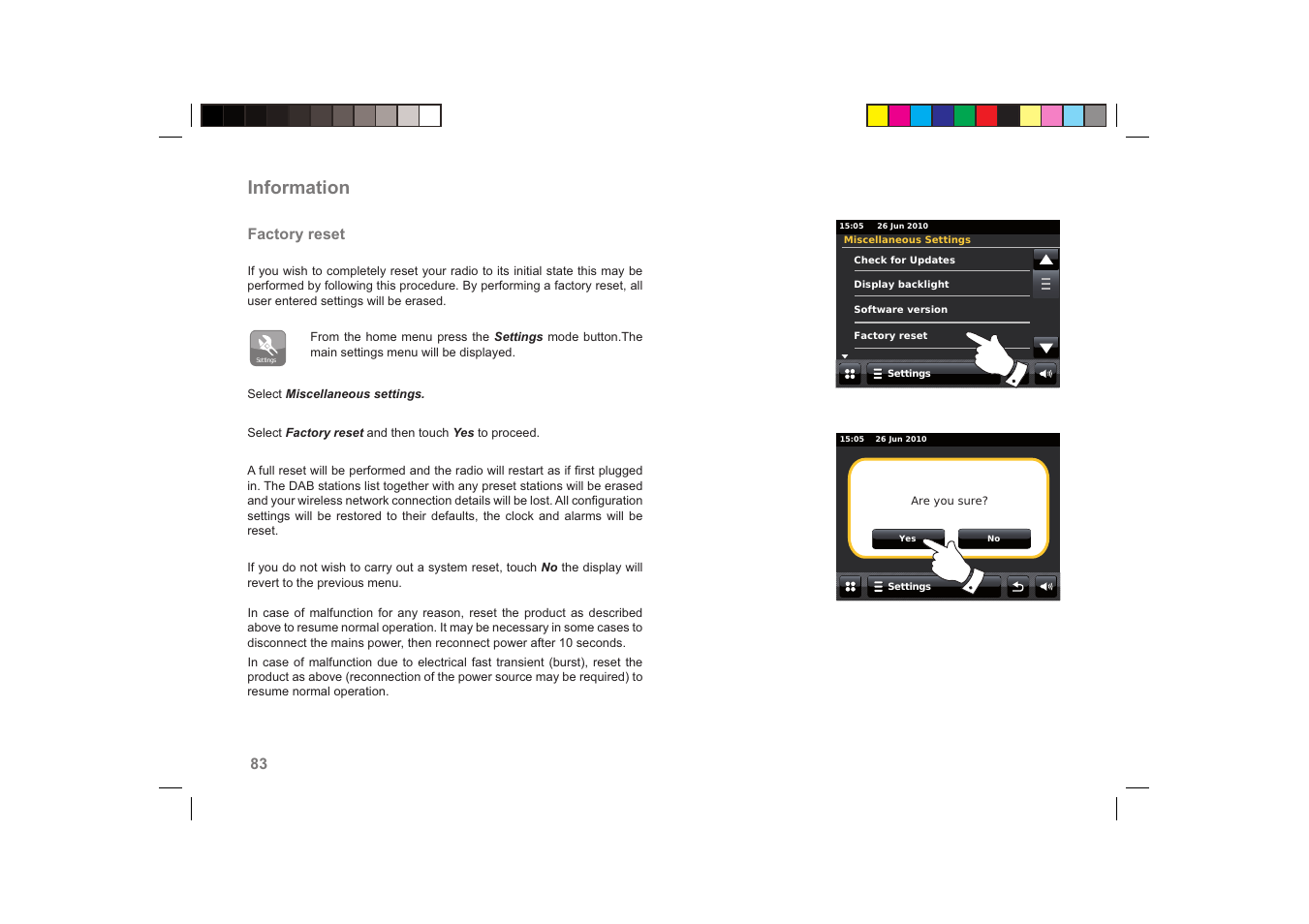 Information | Roberts Radio ColourStream User Manual | Page 84 / 100