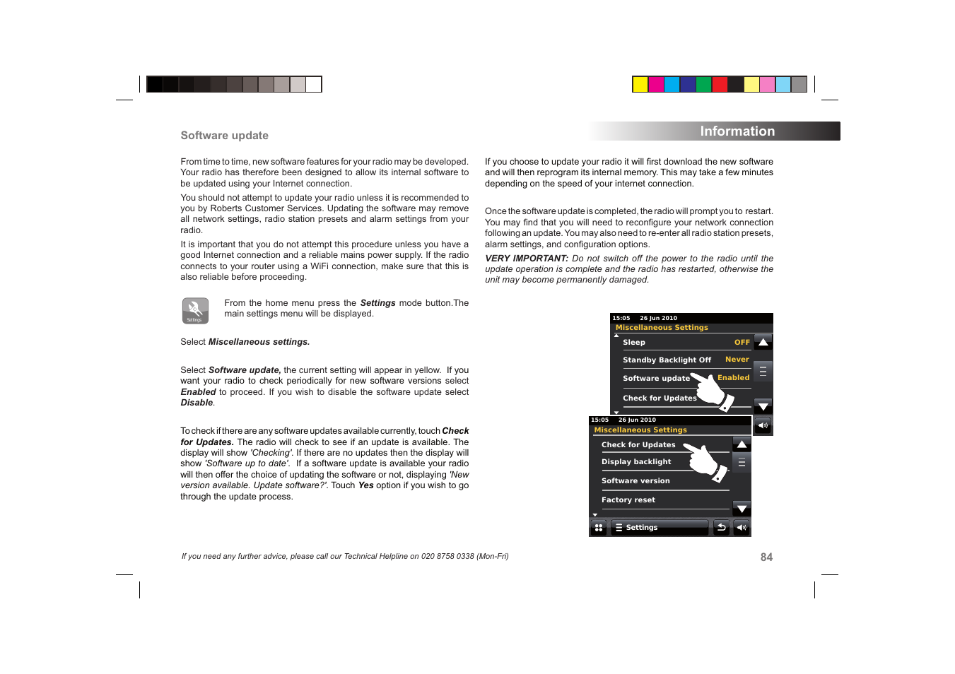 Information | Roberts Radio ColourStream User Manual | Page 85 / 100
