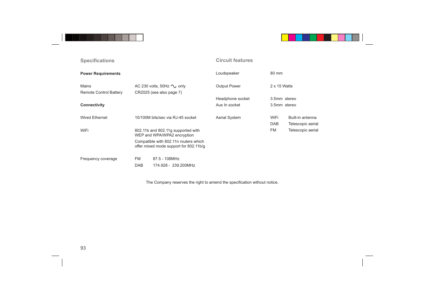 Roberts Radio ColourStream User Manual | Page 94 / 100