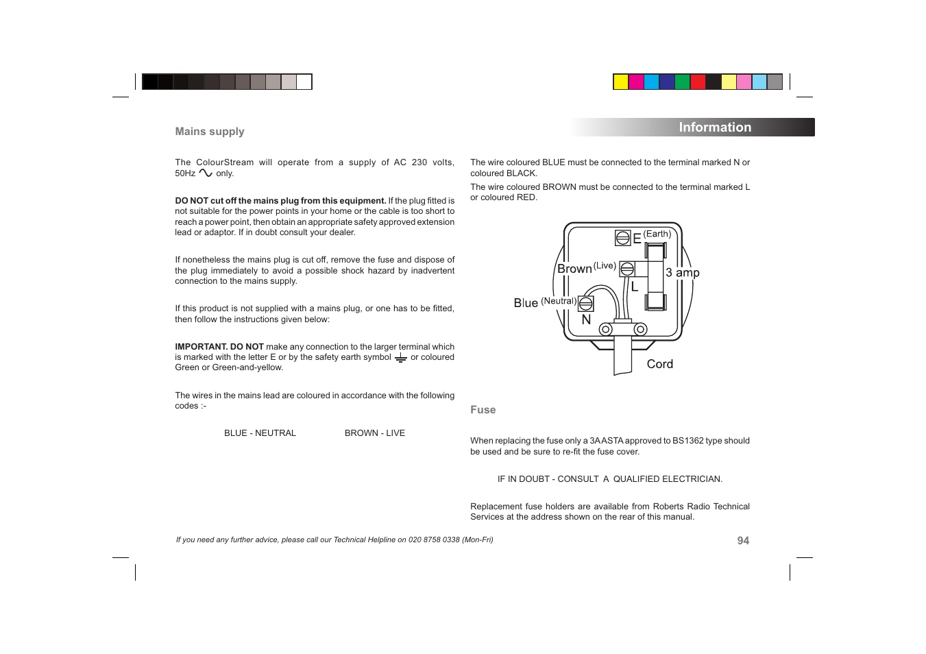 Information | Roberts Radio ColourStream User Manual | Page 95 / 100