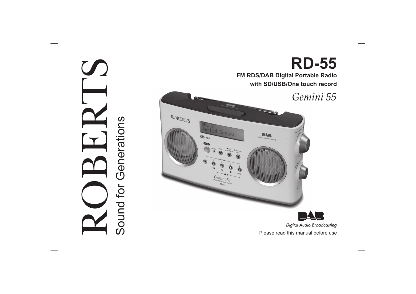 Roberts Radio Gemini 55 RD-55 User Manual | 40 pages