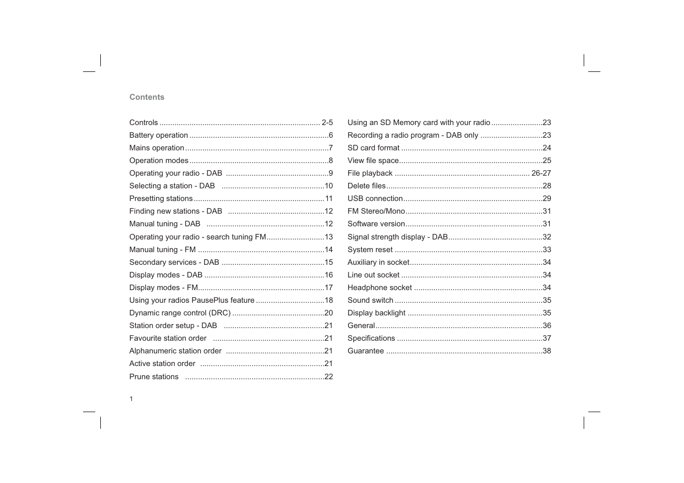 Roberts Radio Gemini 55 RD-55 User Manual | Page 2 / 40