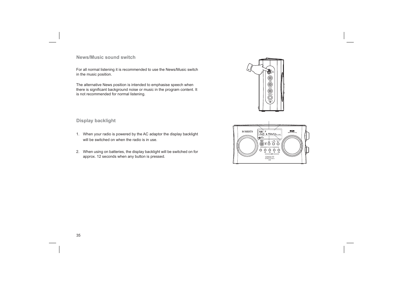 Roberts Radio Gemini 55 RD-55 User Manual | Page 36 / 40