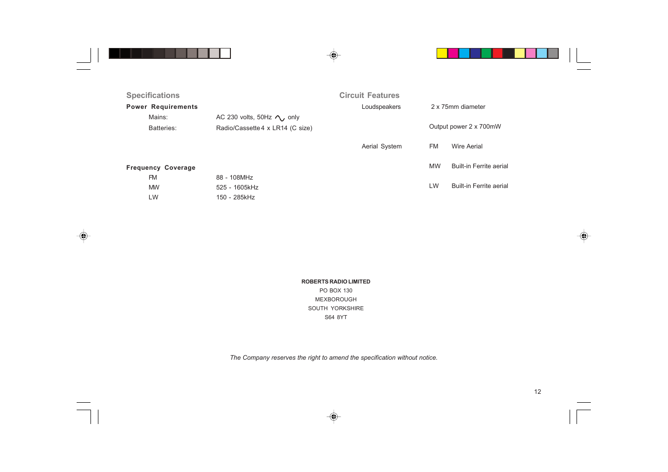 Roberts Radio SC9911 User Manual | Page 13 / 16