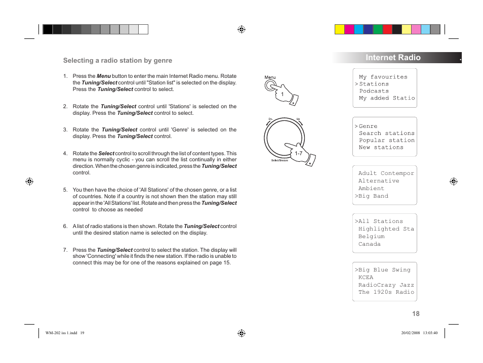 Internet radio | Roberts Radio WiFi Internet Radio WM-202 User Manual | Page 19 / 72