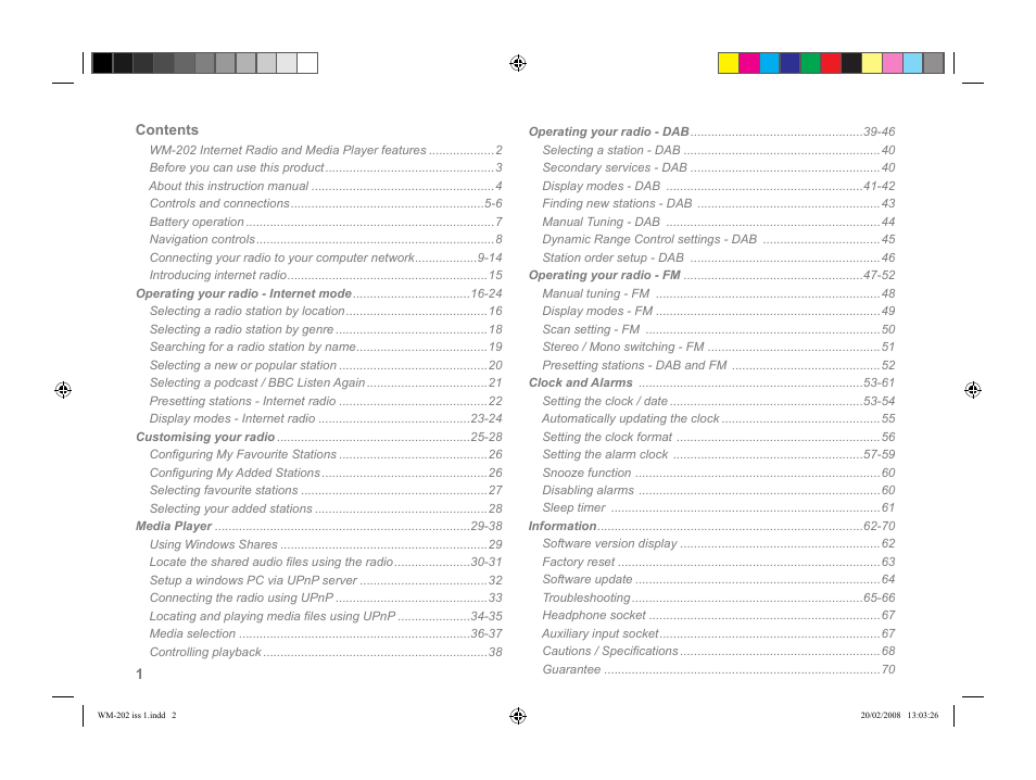 Roberts Radio WiFi Internet Radio WM-202 User Manual | Page 2 / 72