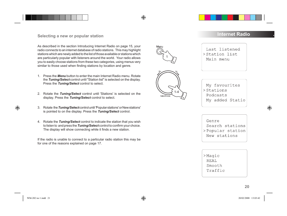 Internet radio | Roberts Radio WiFi Internet Radio WM-202 User Manual | Page 21 / 72