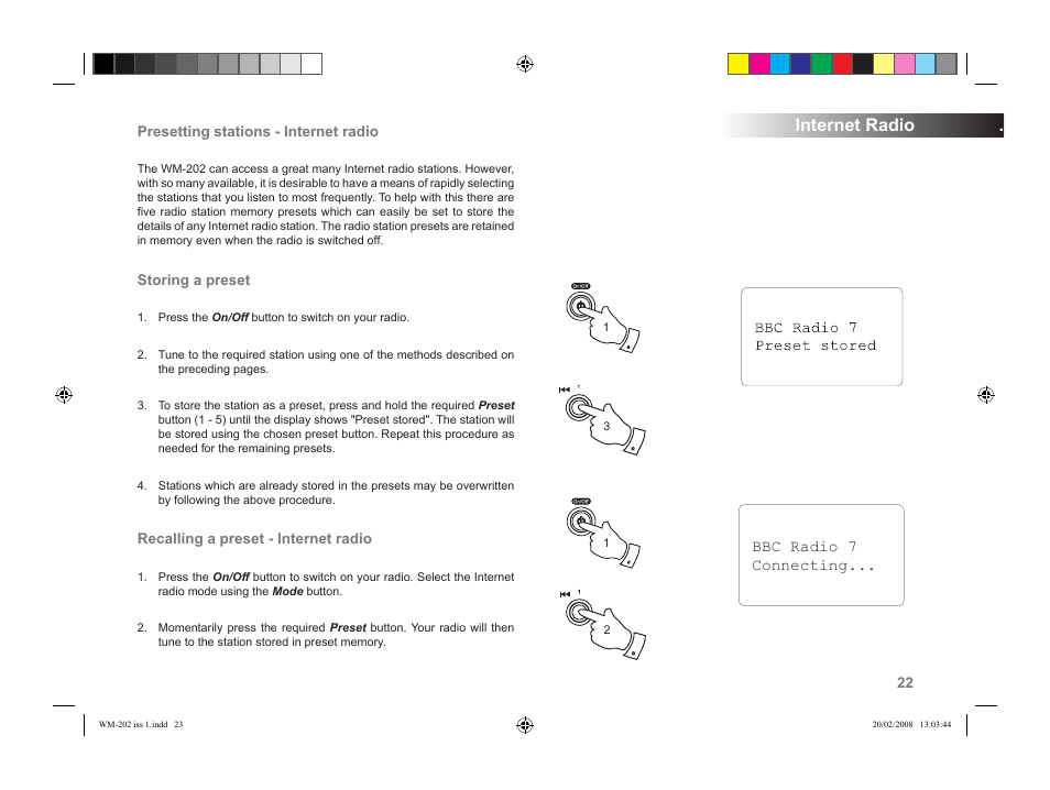 Internet radio | Roberts Radio WiFi Internet Radio WM-202 User Manual | Page 23 / 72