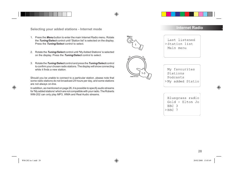 Internet radio | Roberts Radio WiFi Internet Radio WM-202 User Manual | Page 29 / 72