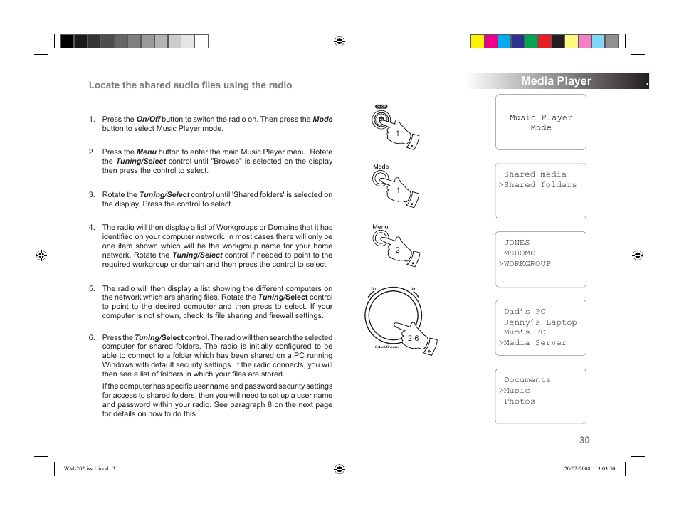 Media player | Roberts Radio WiFi Internet Radio WM-202 User Manual | Page 31 / 72