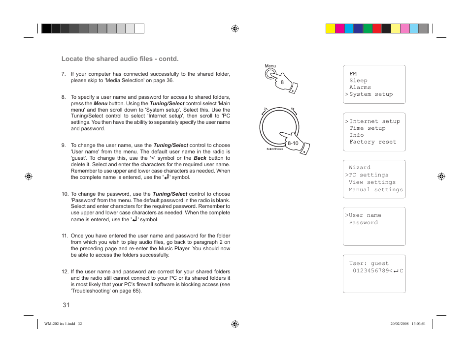 Roberts Radio WiFi Internet Radio WM-202 User Manual | Page 32 / 72