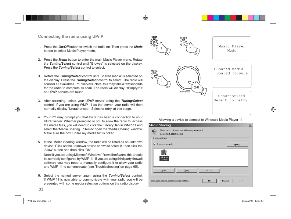 Roberts Radio WiFi Internet Radio WM-202 User Manual | Page 34 / 72