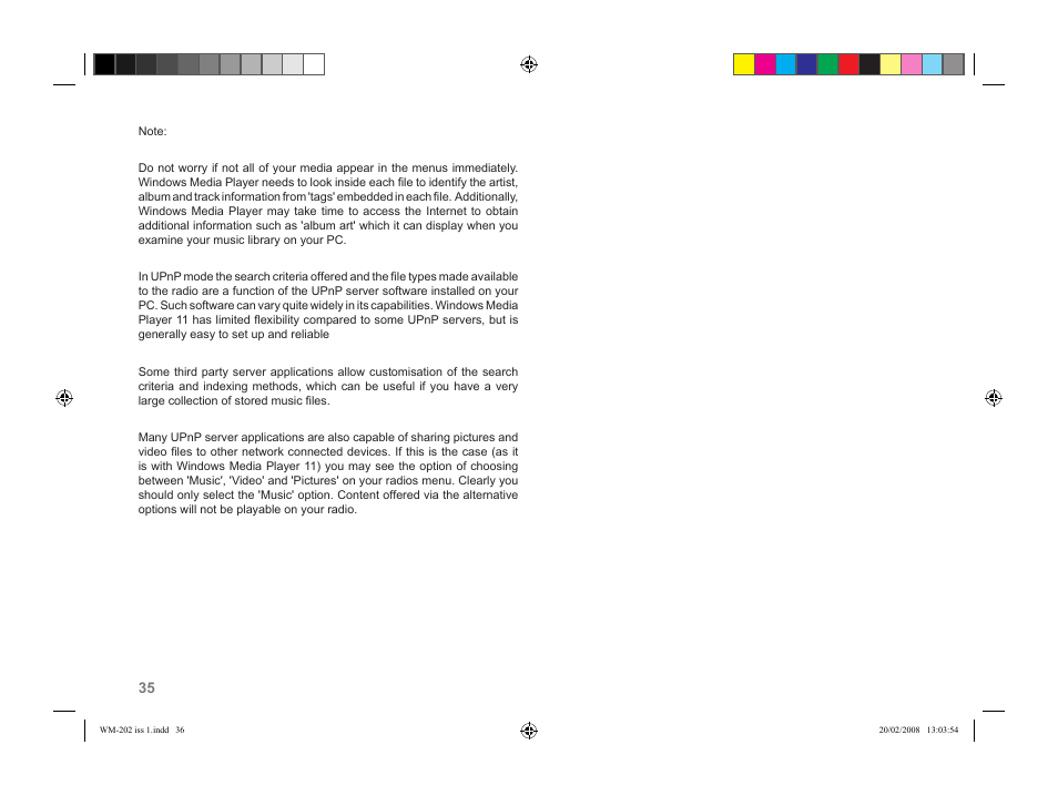 Roberts Radio WiFi Internet Radio WM-202 User Manual | Page 36 / 72