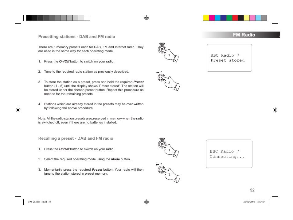 Fm radio | Roberts Radio WiFi Internet Radio WM-202 User Manual | Page 53 / 72