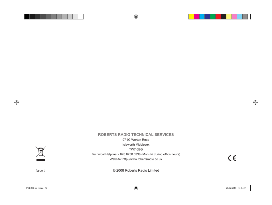 Roberts Radio WiFi Internet Radio WM-202 User Manual | Page 72 / 72