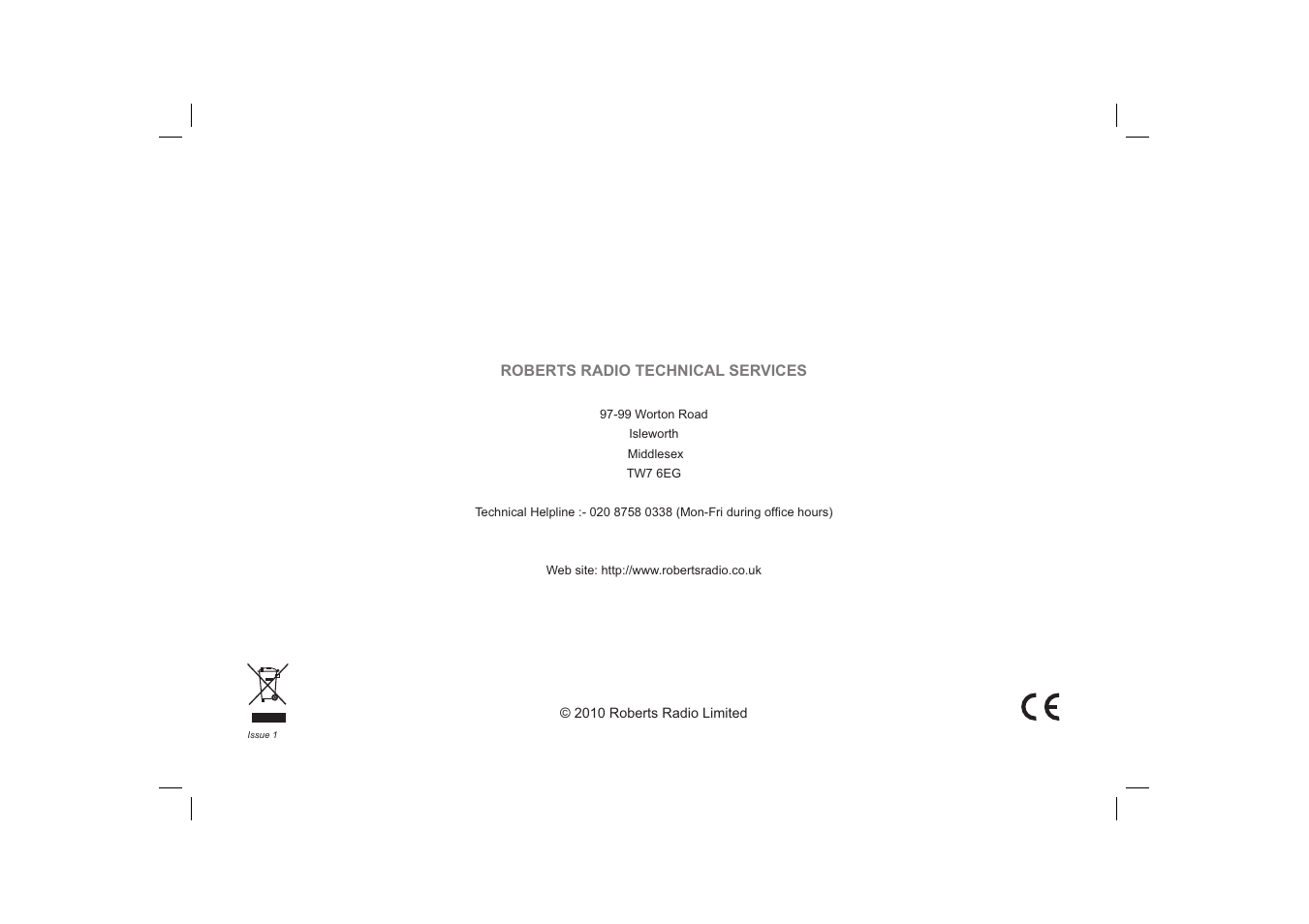 Roberts Radio 996 User Manual | Page 12 / 12