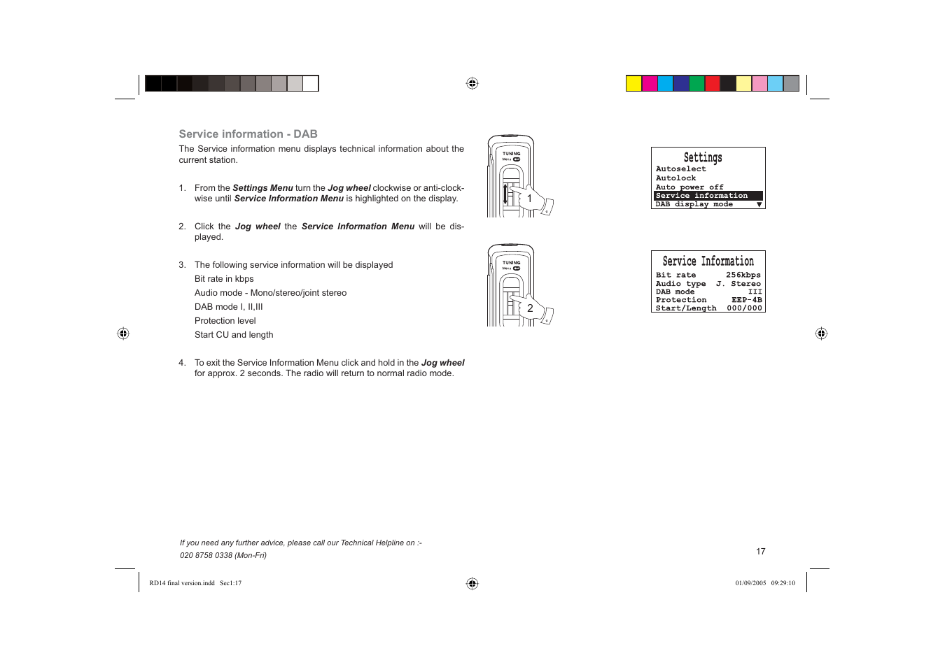 Roberts Radio FM RDS/DAB Digital Personal Radio RD14 User Manual | Page 17 / 32