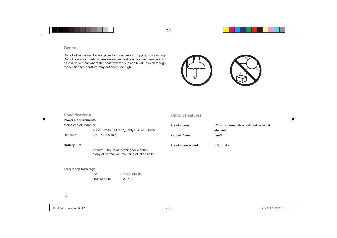 Roberts Radio FM RDS/DAB Digital Personal Radio RD14 User Manual | Page 28 / 32