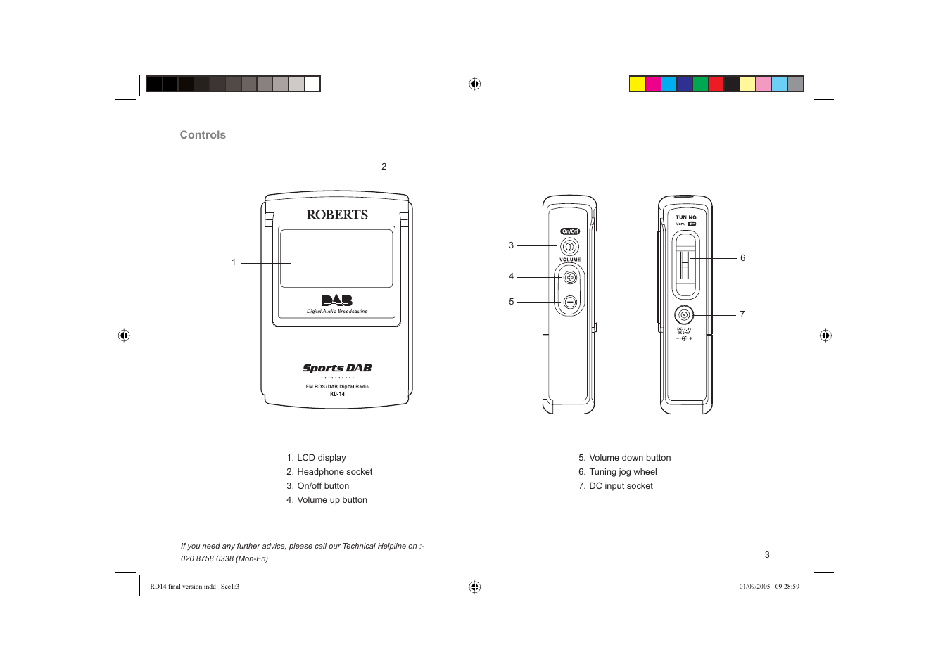Roberts Radio FM RDS/DAB Digital Personal Radio RD14 User Manual | Page 3 / 32