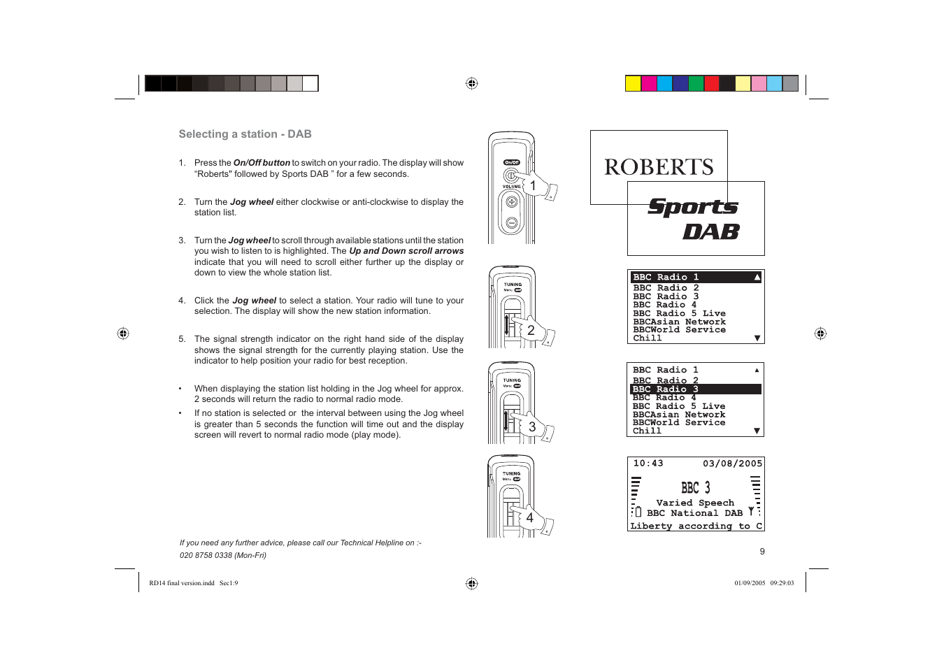 Roberts Radio FM RDS/DAB Digital Personal Radio RD14 User Manual | Page 9 / 32