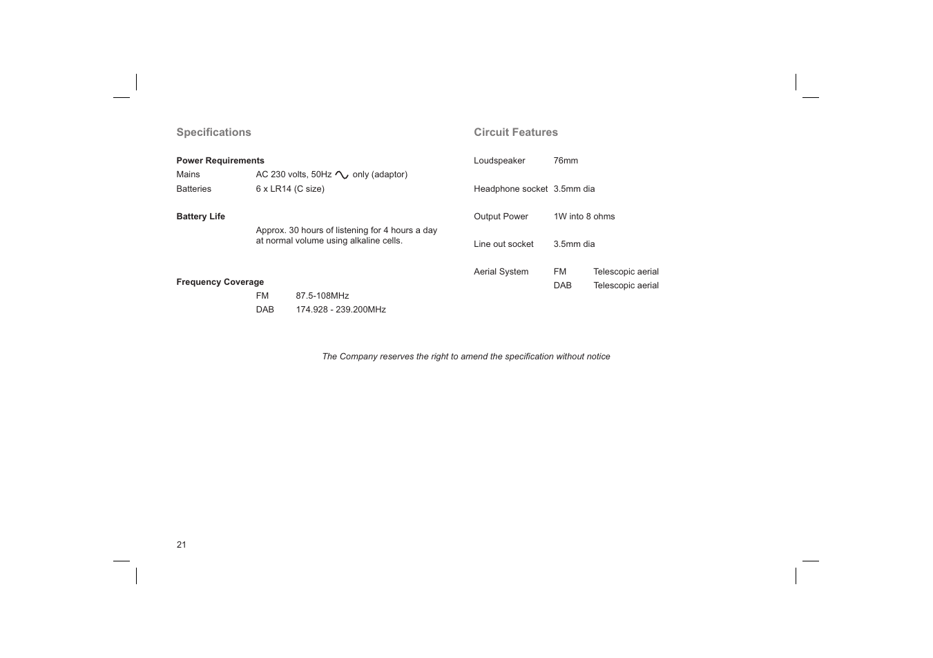 Roberts Radio Elise User Manual | Page 22 / 24