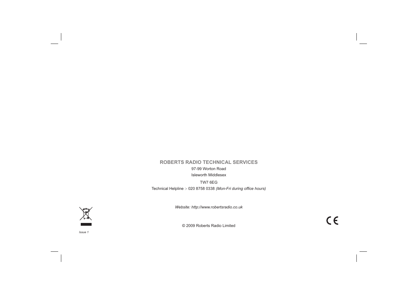 Roberts Radio Elise User Manual | Page 24 / 24