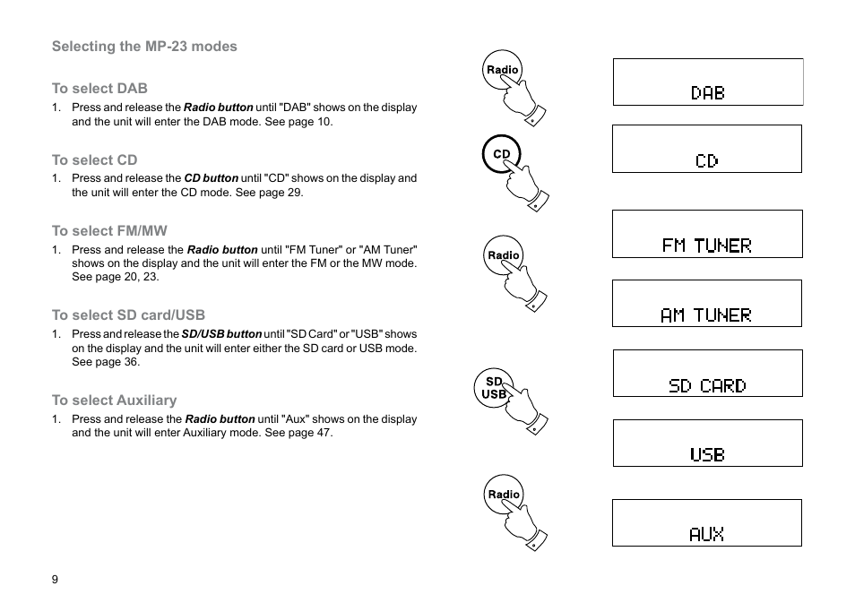 Roberts Radio MP-23 User Manual | Page 10 / 56