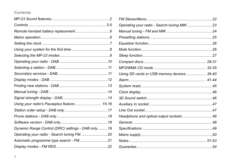 Roberts Radio MP-23 User Manual | Page 2 / 56