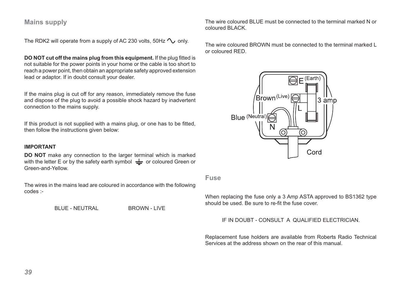 Roberts Radio RDK-2 User Manual | Page 40 / 44