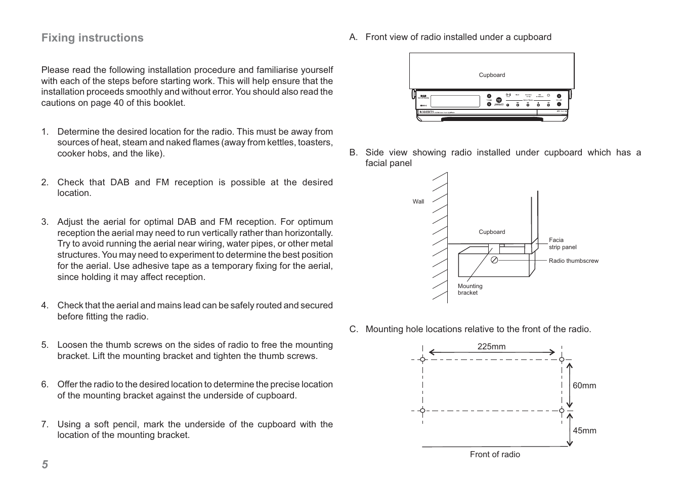 5fixing instructions | Roberts Radio RDK-2 User Manual | Page 6 / 44