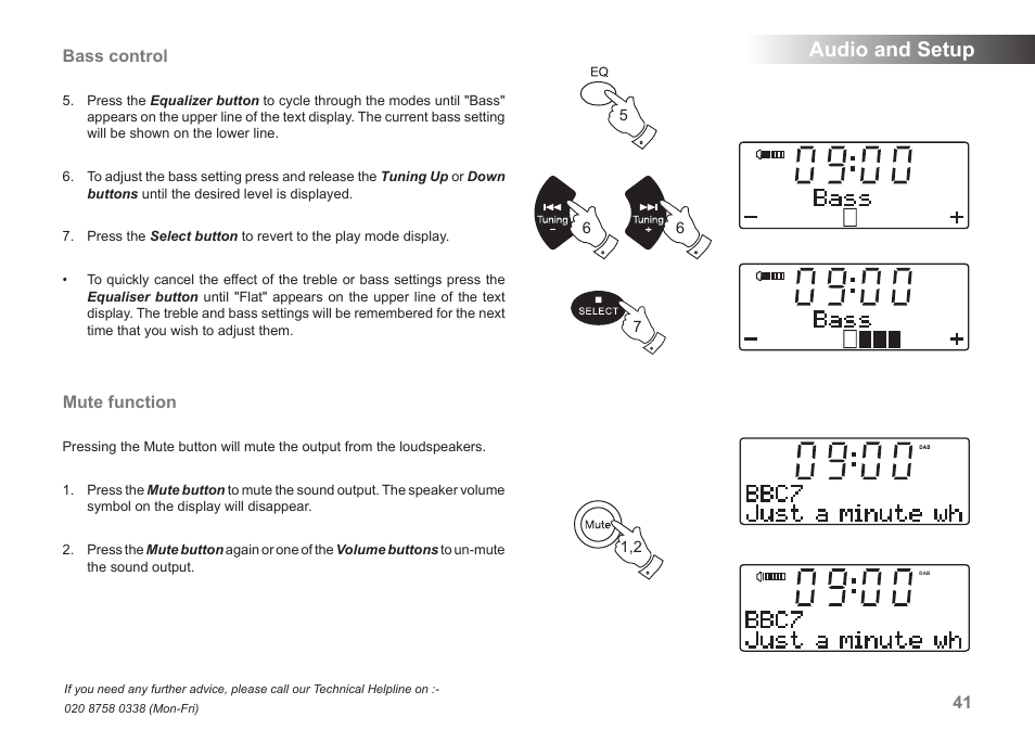 Audio and setup | Roberts Radio MP-SOUND 43 User Manual | Page 43 / 52