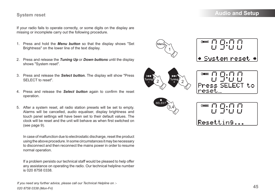 Audio and setup | Roberts Radio MP-SOUND 43 User Manual | Page 47 / 52