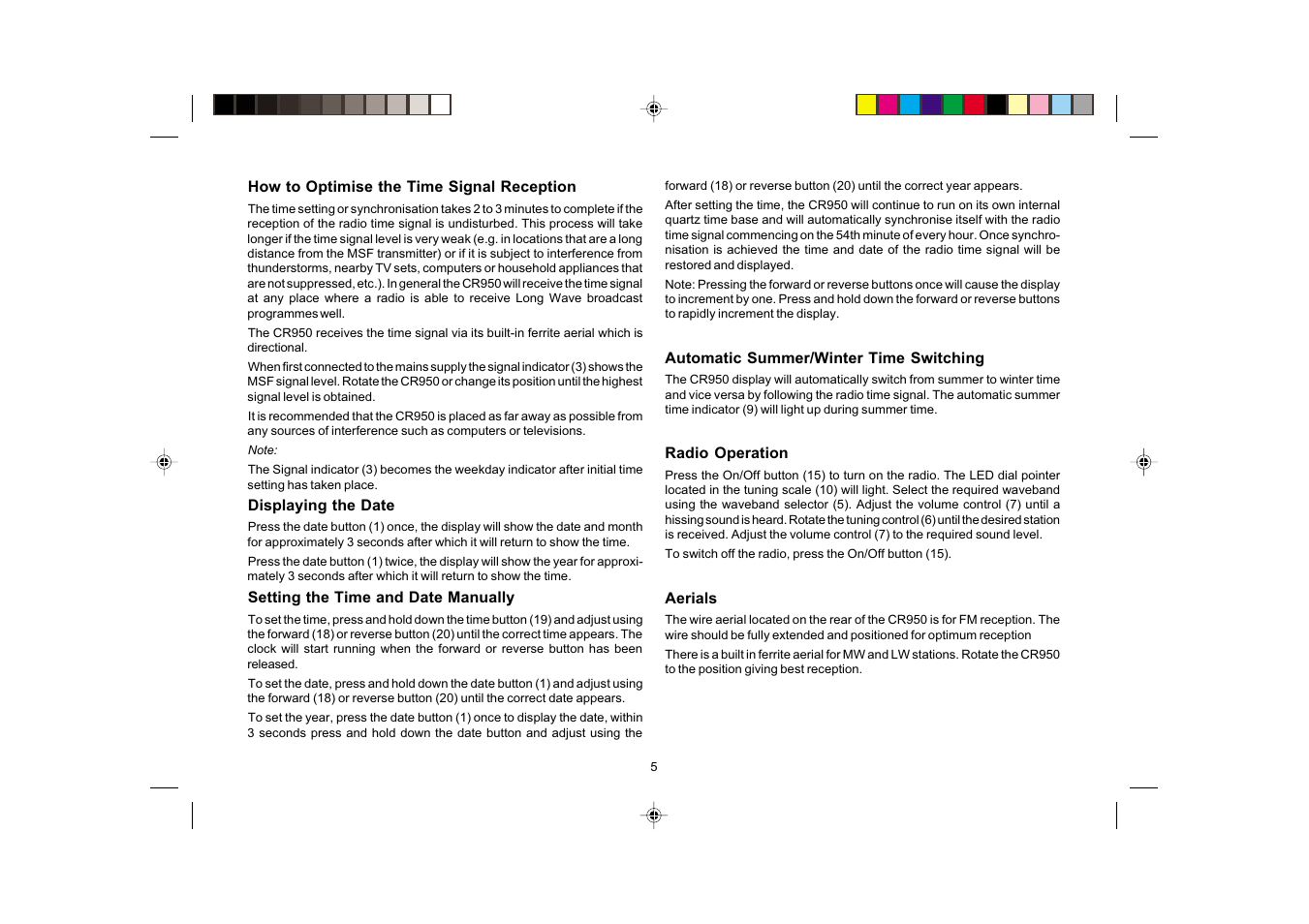 Roberts Radio CR950 User Manual | Page 5 / 8