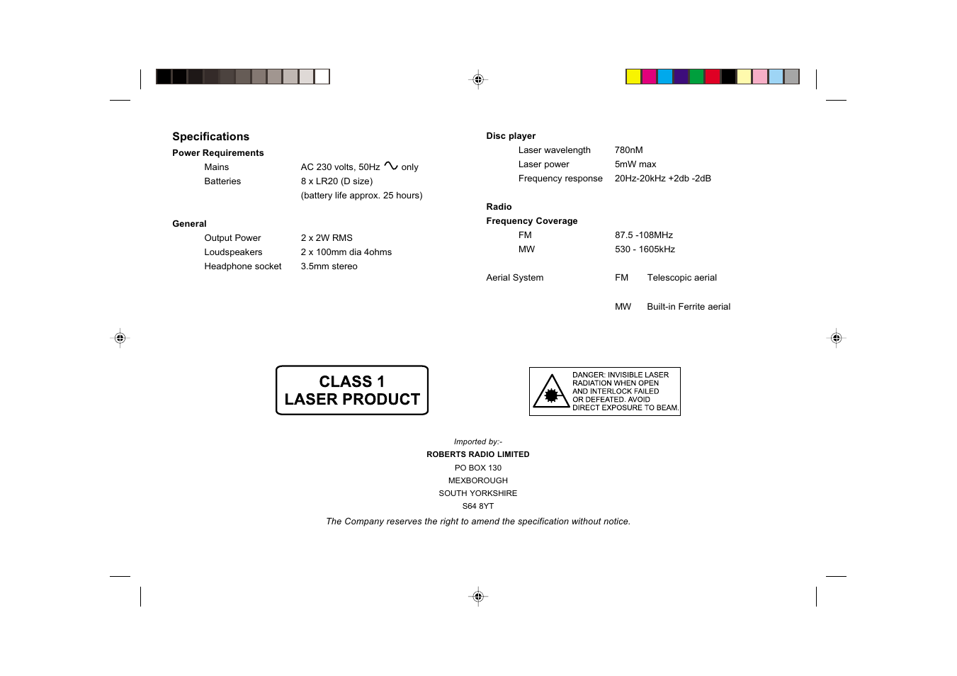 Roberts Radio SRCD970 User Manual | Page 10 / 12
