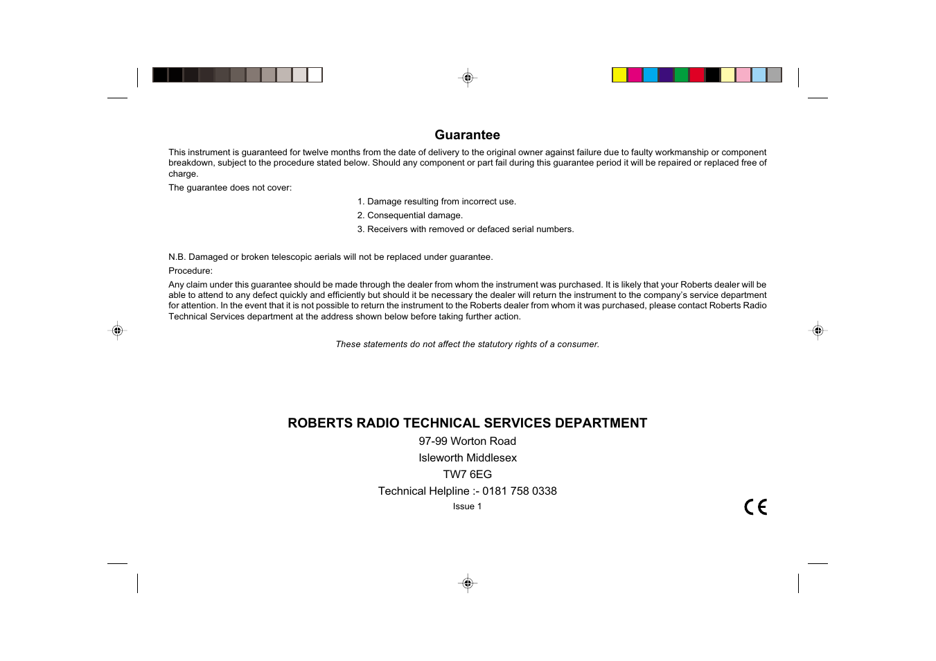 Roberts Radio SRCD970 User Manual | Page 12 / 12