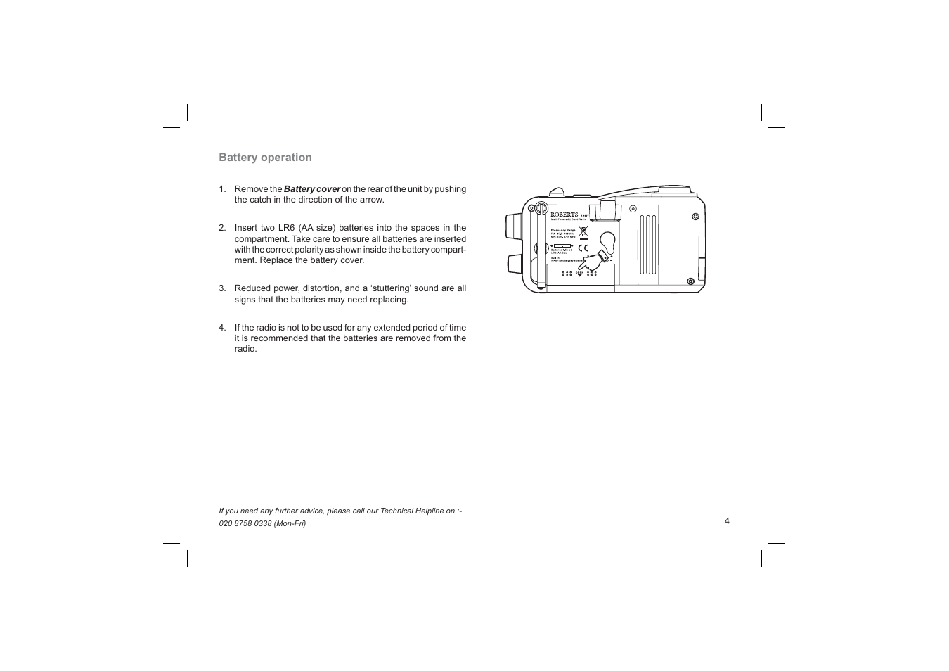 Roberts Radio Multi-Powered 2 Band Radio R9957 User Manual | Page 5 / 12