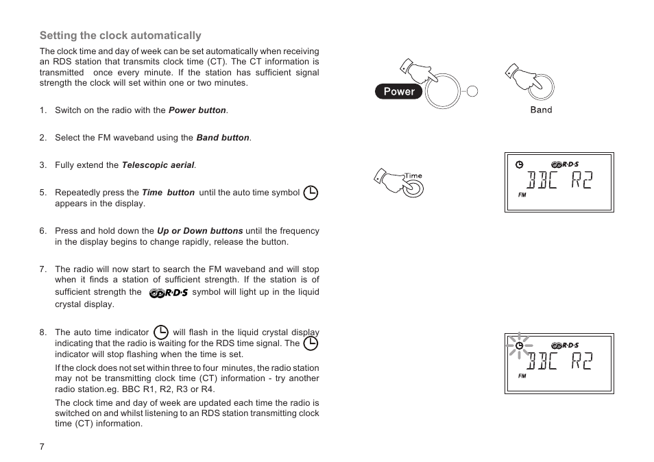 Setting the clock automatically | Roberts Radio R9929 User Manual | Page 8 / 24