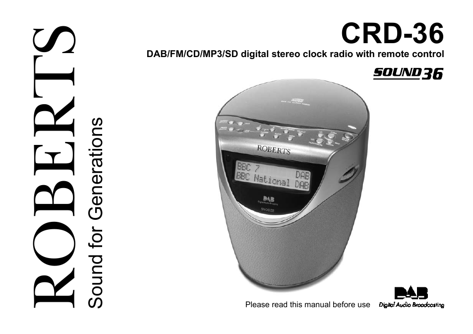 Roberts Radio CRD-36 User Manual | 36 pages